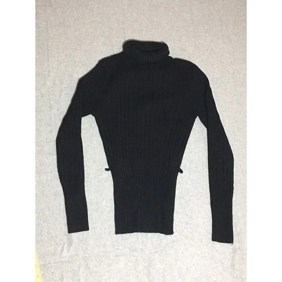 Womens New Directions Turtleneck Size Small Black Ribbed Stretchy Tight Fit - Picture 1 of 3